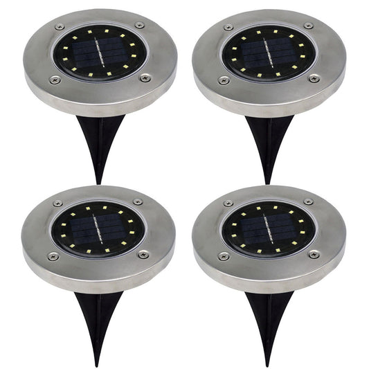Terra Recessed Solar Path Light — recessed solar path light glowing flush in a garden walkway