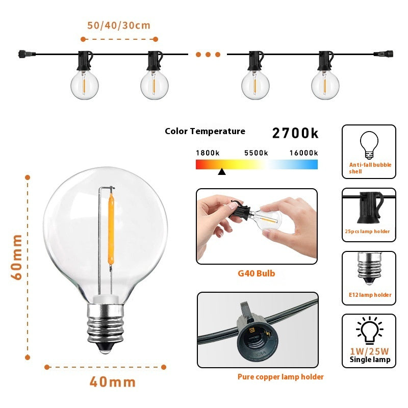 Festa Solar Festoon String Lights by Aurel Haven — view 2