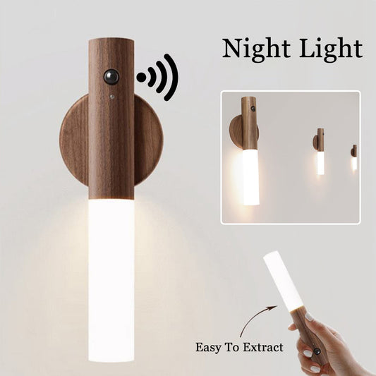 Senso Wireless Motion Light — wireless motion sensor light in a warm wood finish